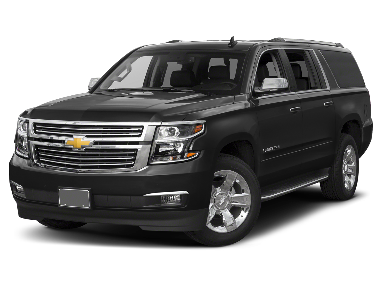 2015 Chevrolet Suburban LTZ in Black — front three-quarter view