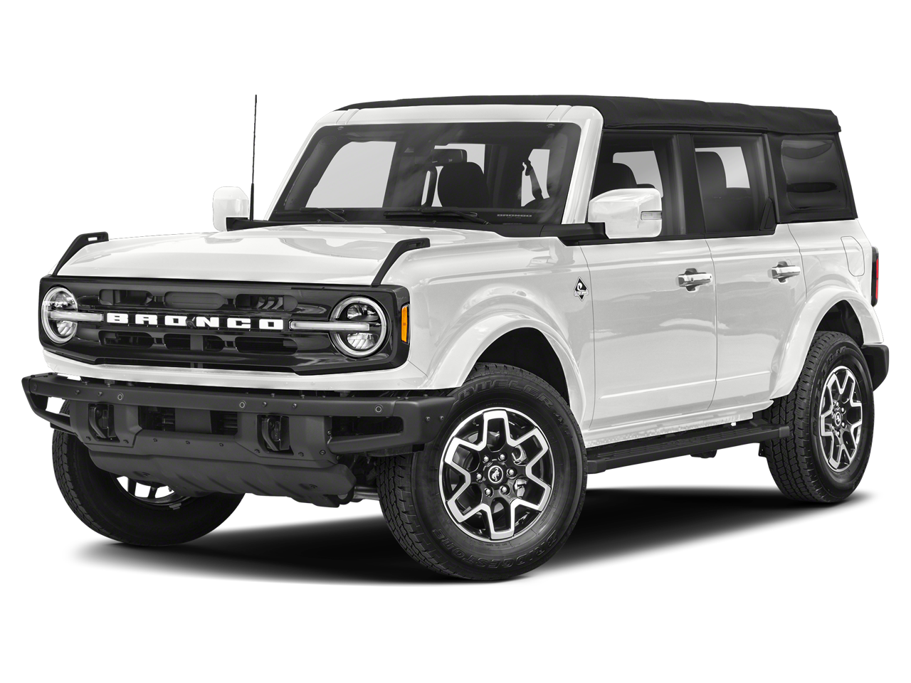 2023 Ford Bronco Outer Banks in Oxford White — front three-quarter view