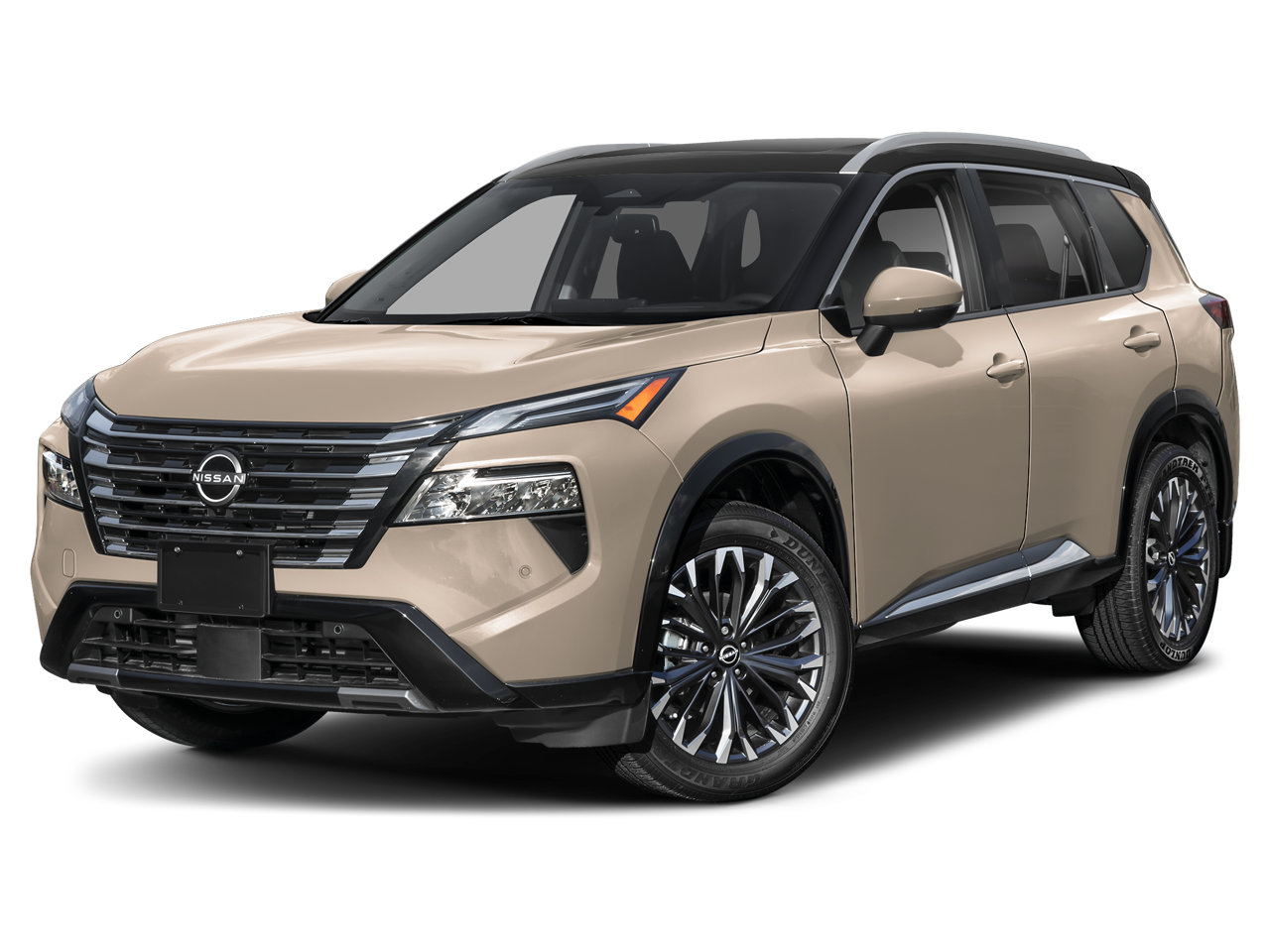 2024 Nissan Rogue Platinum in Baja Storm Metallic/Super Black — front three-quarter view