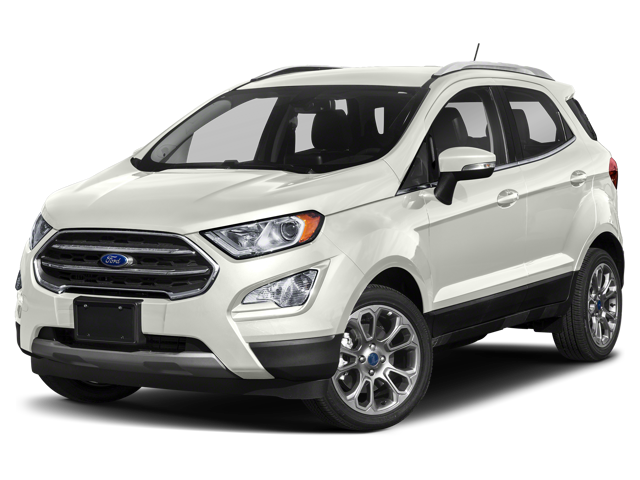 2018 Ford EcoSport Titanium in White Platinum Clearcoat Metallic — front three-quarter view