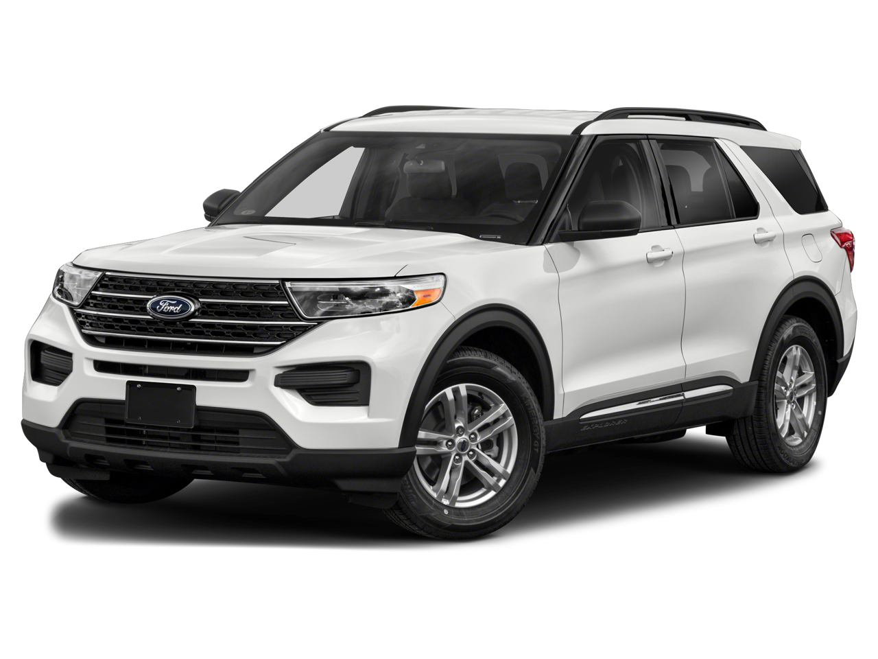 2020 Ford Explorer XLT in Silver Metallic — front three-quarter view
