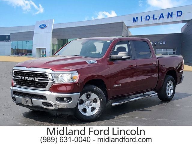 2022 RAM 1500 Big Horn/Lone Star in Delmonico Red Pearlcoat — front three-quarter view
