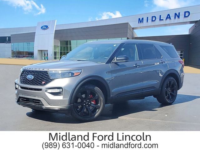 2022 Ford Explorer ST in Carbonized Gray Metallic — front three-quarter view