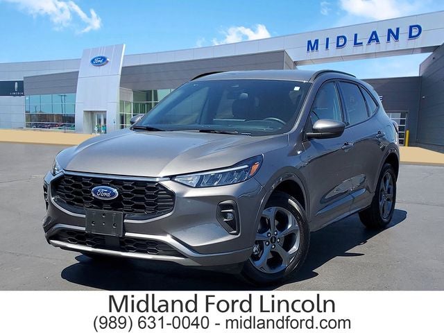 2024 Ford Escape ST-Line Select in Gray Metallic — front three-quarter view
