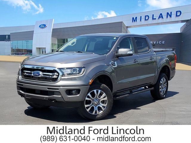 2023 Ford Ranger Lariat in Gray Metallic — front three-quarter view
