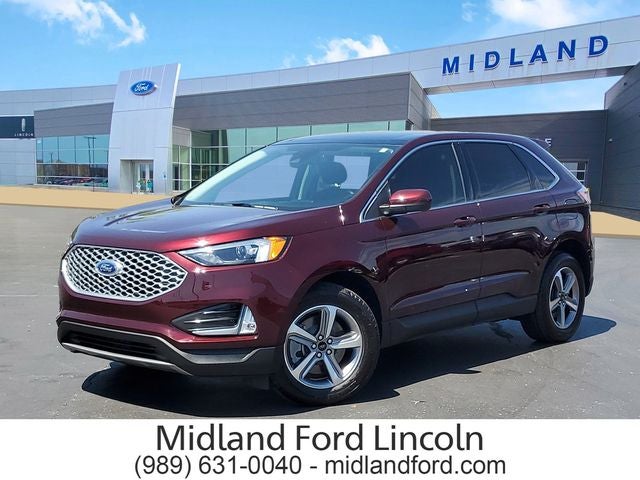 2024 Ford Edge SEL in Burgundy — front three-quarter view