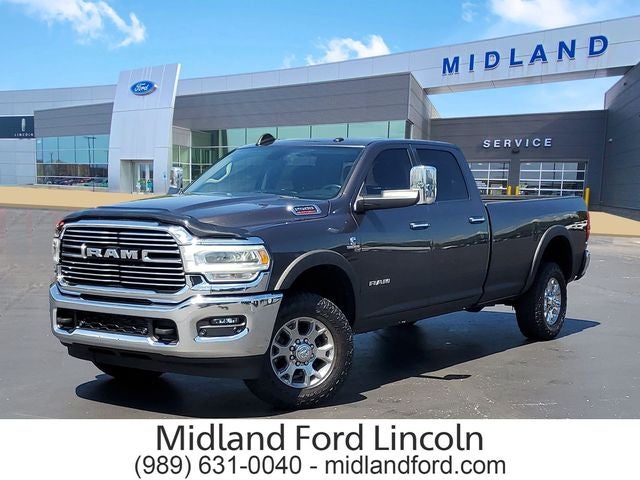 2019 RAM 2500 Laramie in Granite Crystal Metallic Clearcoat — front three-quarter view