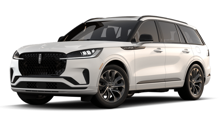 2026 Lincoln Aviator Premiere in Pristine White Metallic Tri-Coat — front three-quarter view